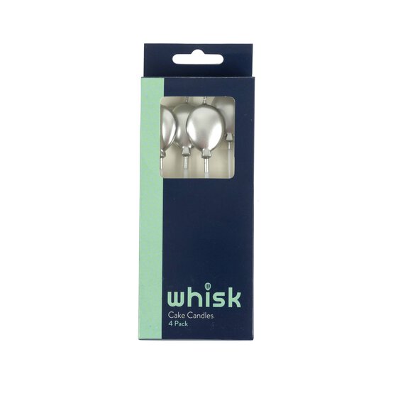 Whisk Silver Balloon Candles 4 Pack image number 4
