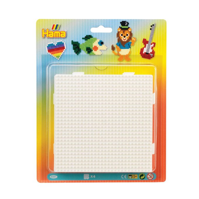 Hama Large Square Pegboards 4 Pack  image number 1