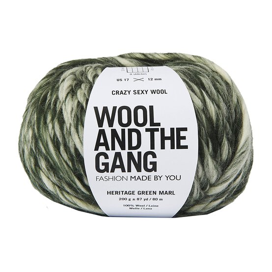 Wool and the Gang Heritage Green Crazy Sexy Wool Marl 200g image number 1