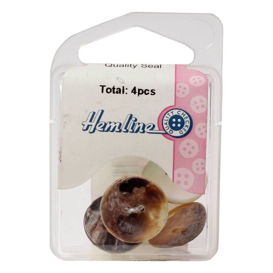 Hemline Natural Shell Mother of Pearl Button 4 Pack