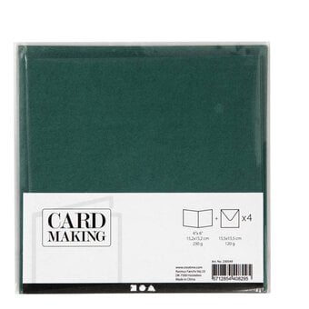 Dark Green Cards and Envelopes 6 x 6 Inches 4 Pack image number 2