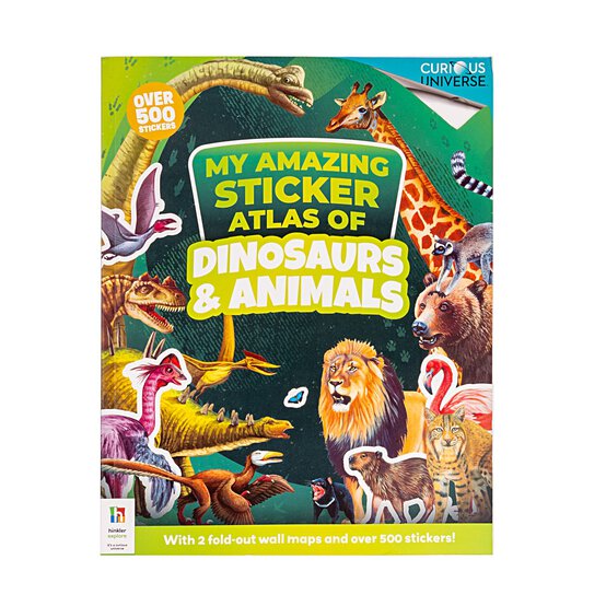 Hinkler Kids Dinosaurs And Animals Amazing Sticker Atlas Book : 31X24cm
