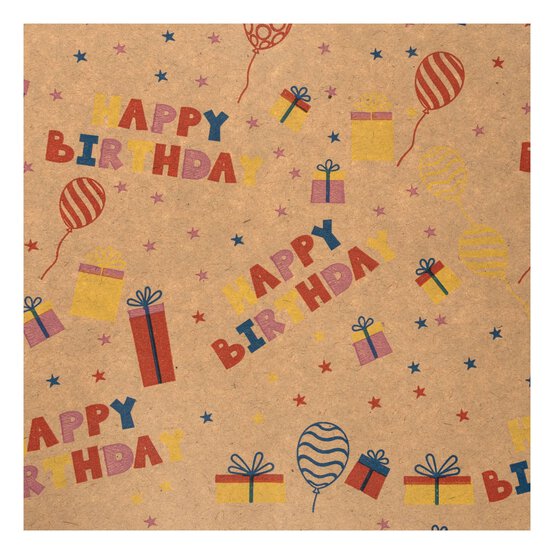 Happy Birthday Bunting Kraft Paper Roll 70cm x 3m image number 3
