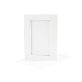 White Fold Rectangle Aperture Cards and Envelopes A6 10 Pack