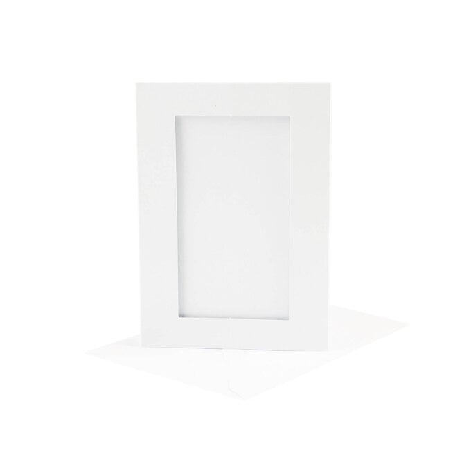 White Fold Rectangle Aperture Cards and Envelopes A6 10 Pack image number 1