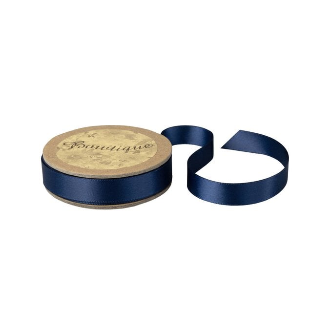 Navy Blue Double-Faced Satin Ribbon 12mm x 5m image number 1
