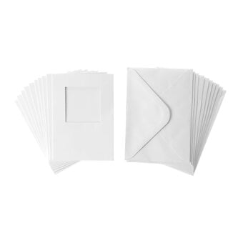 White Square Aperture Cards and Envelopes A6 10 Pack