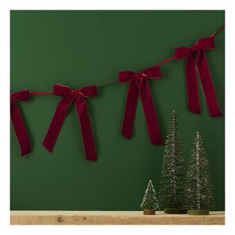 Red Velvet Bow Garland 3.5m