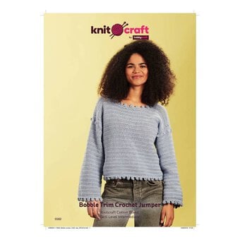 Knitcraft Bobble Trim Crochet Jumper Digital Pattern 0182 image number 4