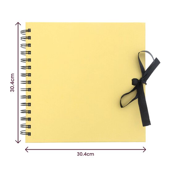 Spiral Bound Pastel Yellow Scrapbook 12 x 12 Inches image number 5