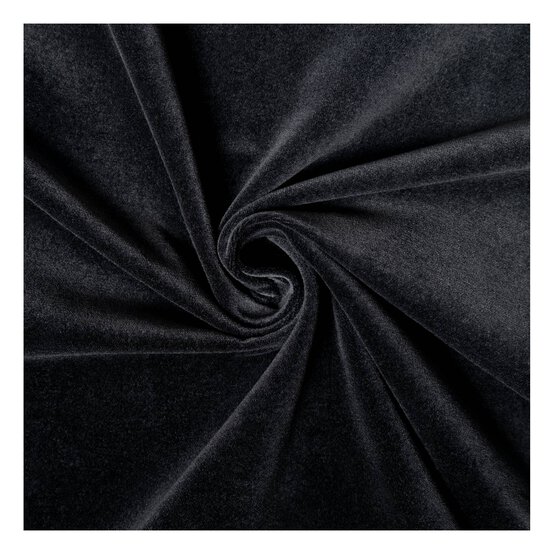 Black Cotton Velvet Fabric by the Metre image number 1