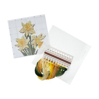 Trimits Daffodil Mini Cross Stitch Kit 13cm x 13cm image number 3
