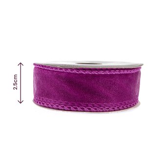 Berry Wire Edge Organza Ribbon 25mm x 3m image number 3