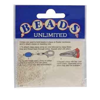 Beads Unlimited Silver Plated Crimps 1mm 140 Pack image number 2