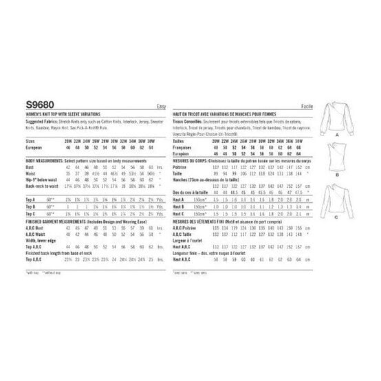 Simplicity Women's Tops  Sewing Pattern S9680 (W3 30W-38W) image number 2