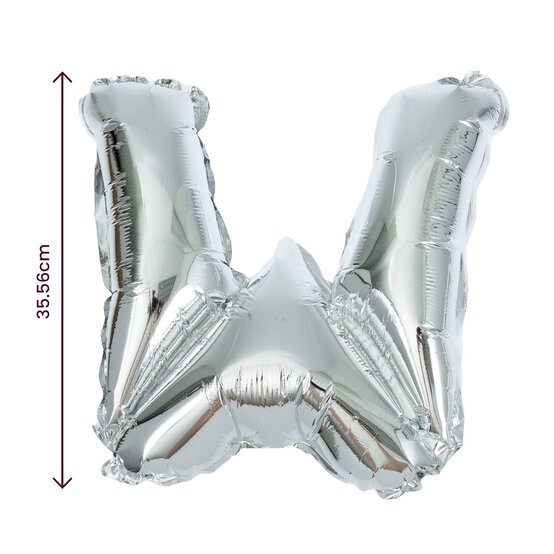 Silver Foil Letter W Balloon image number 2