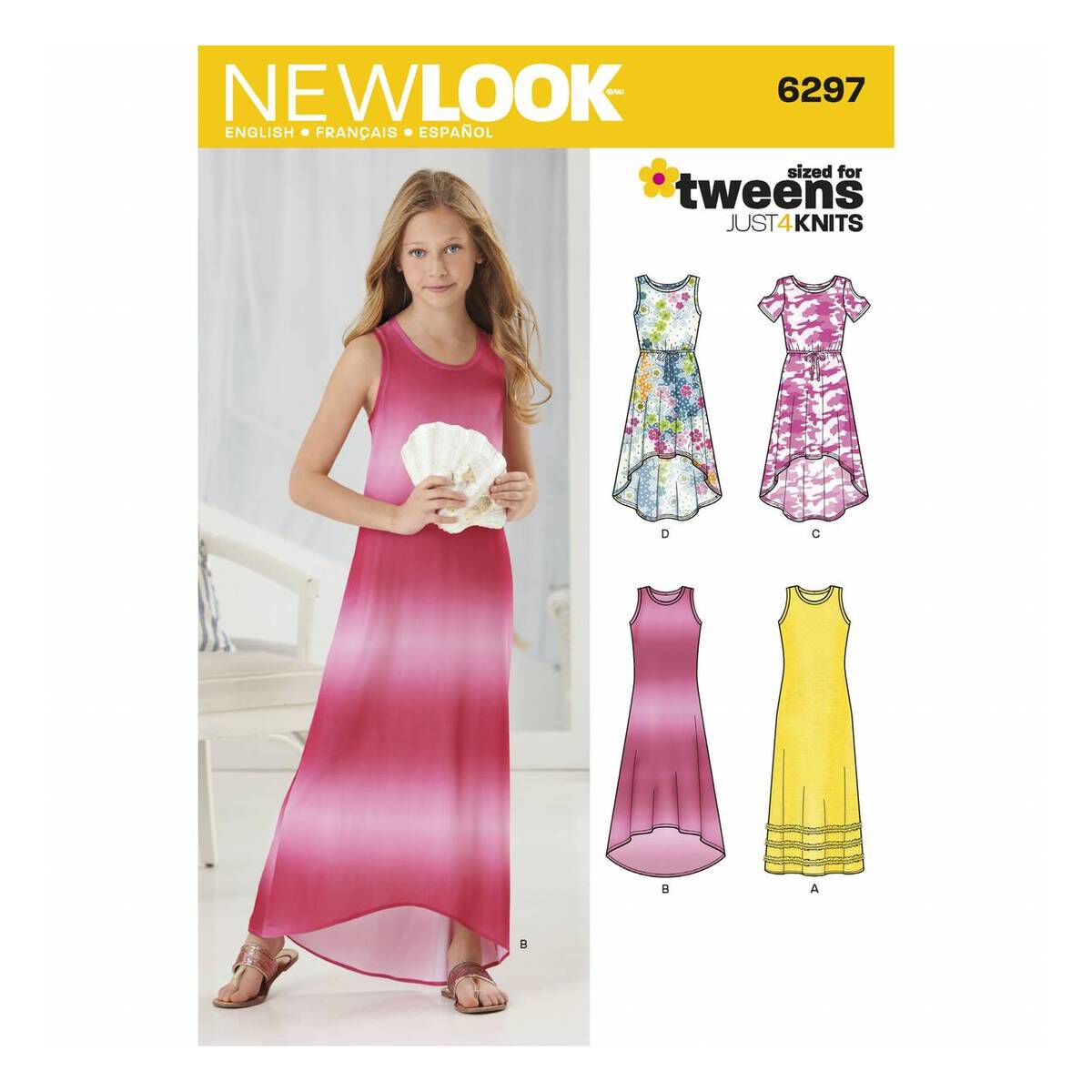 New Look Girls’ Knit Dress Sewing Pattern 6297 Hobbycraft