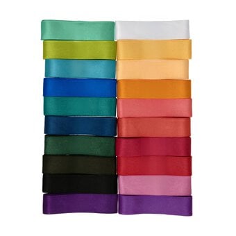 Bright Satin Faced Ribbons 25mm x 1m 20 Pack
