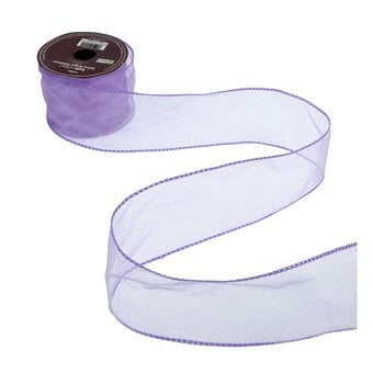 Lilac Wire Edge Organza Ribbon 63mm x 3m image number 2