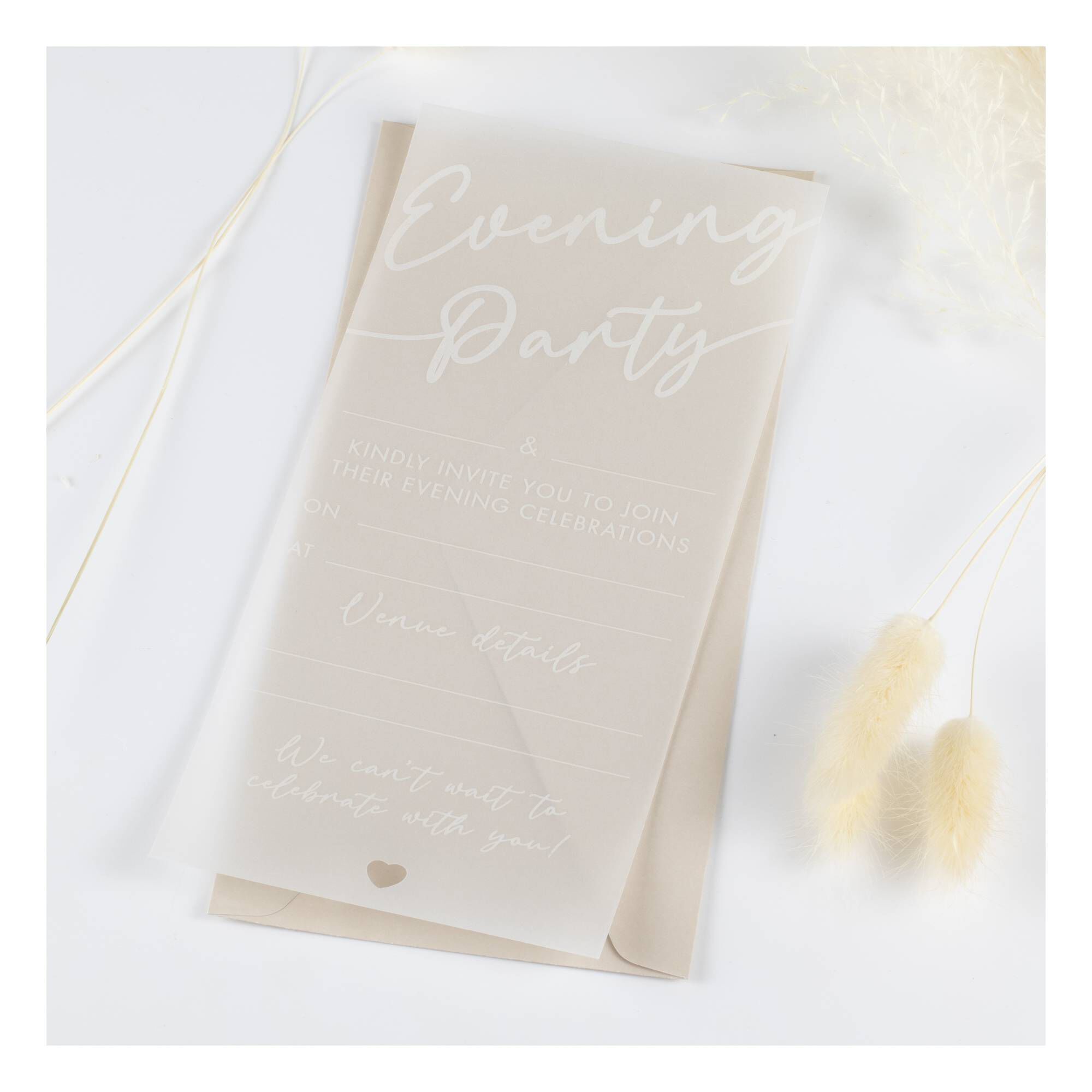 White Vellum Evening Invitations 20 Pack Hobbycraft