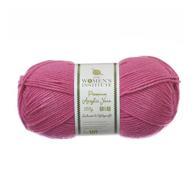 Women's Institute Pink Premium Acrylic Yarn 100g image number 1