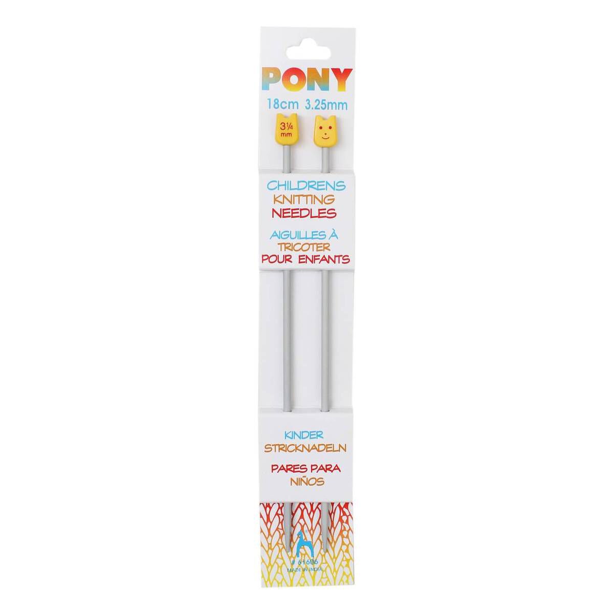 Pony Children's Knitting Needles 18cm 3.25mm Hobbycraft