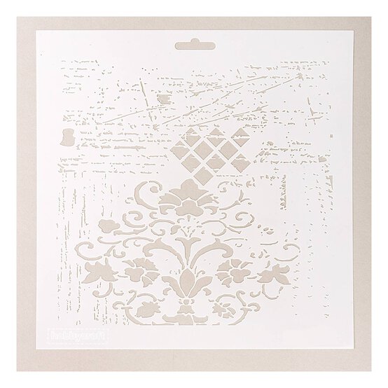 Stencil Vintage Chateau 135 - 20x30 Cm Per Decorazione Su Pareti, Tessuti E Torte
