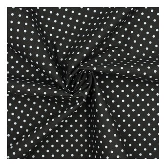 White and Black Spot Polycotton Fabric by the Metre