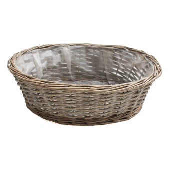 Washed Brown Wicker Basket 33cm
