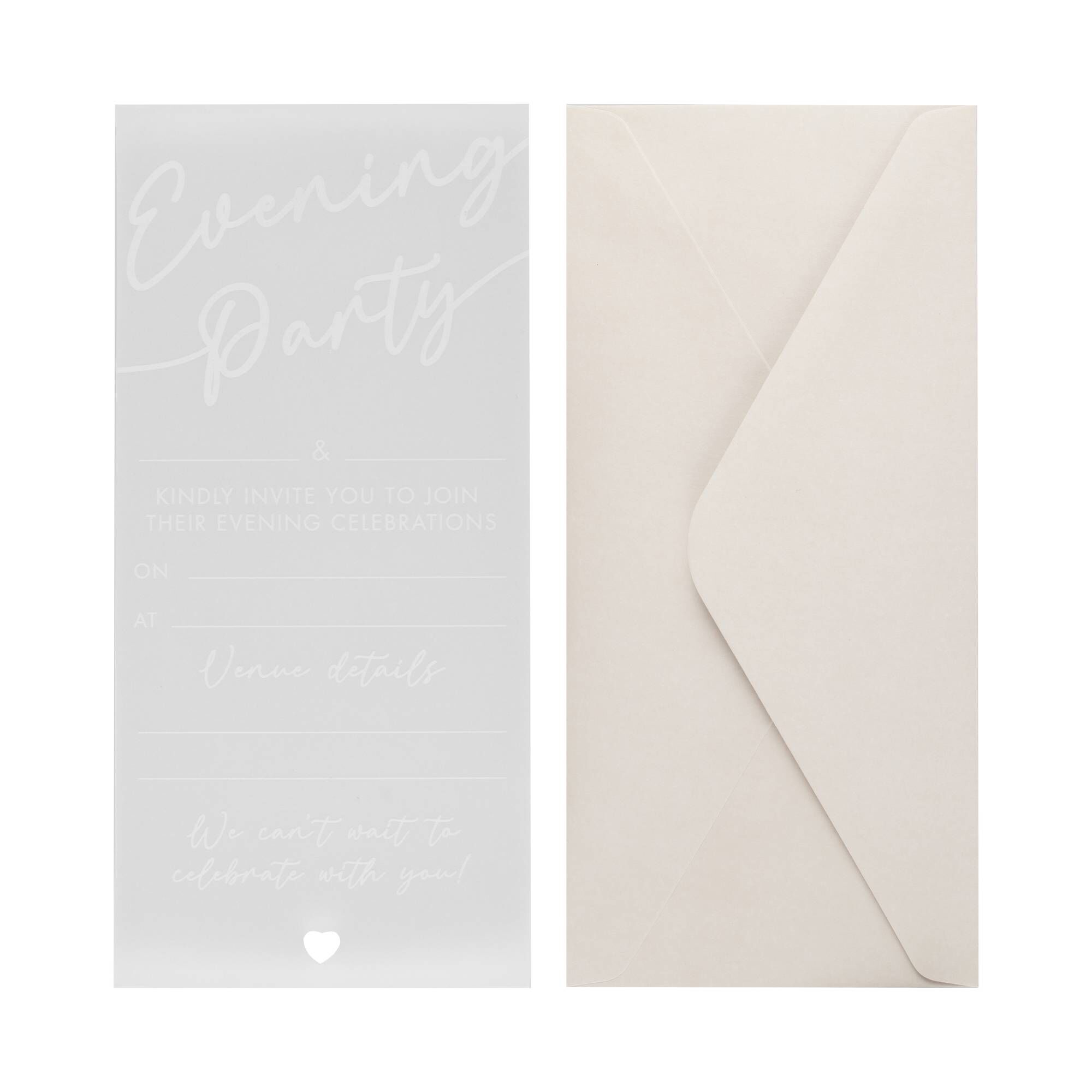 White Vellum Evening Invitations 20 Pack Hobbycraft