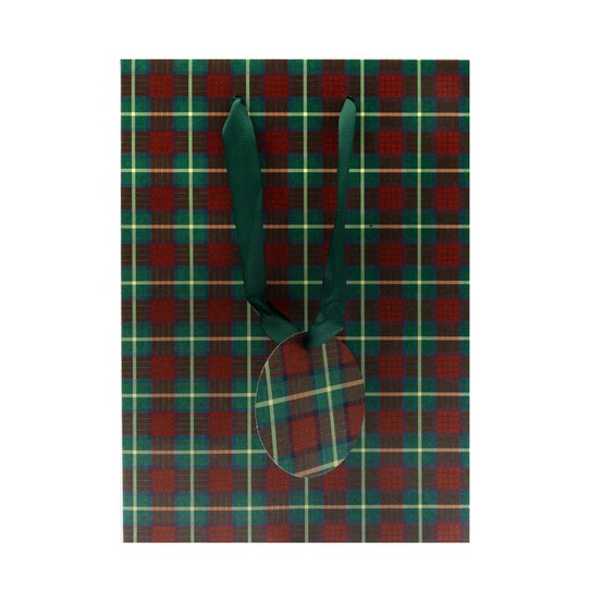 Red and Green Tartan Gift Bag 17cm x 24cm image number 2