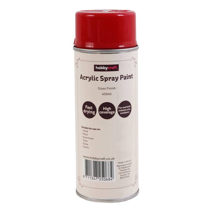 Red Gloss Acrylic Spray Paint 400ml image number 1