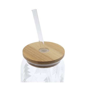 Christmas Trees Glass Drinking Jar 