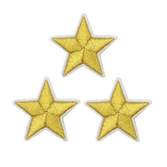 Gold Star Iron-On Motifs 3 Pack image number 1