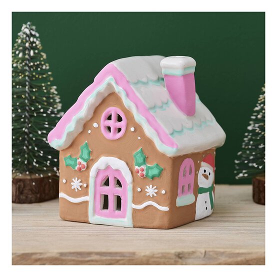 Paint Your Own Ceramic House Tealight Holder image number 1