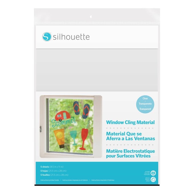 Silhouette Clear Window Cling 8.5 x 11 Inches 5 Pack image number 1