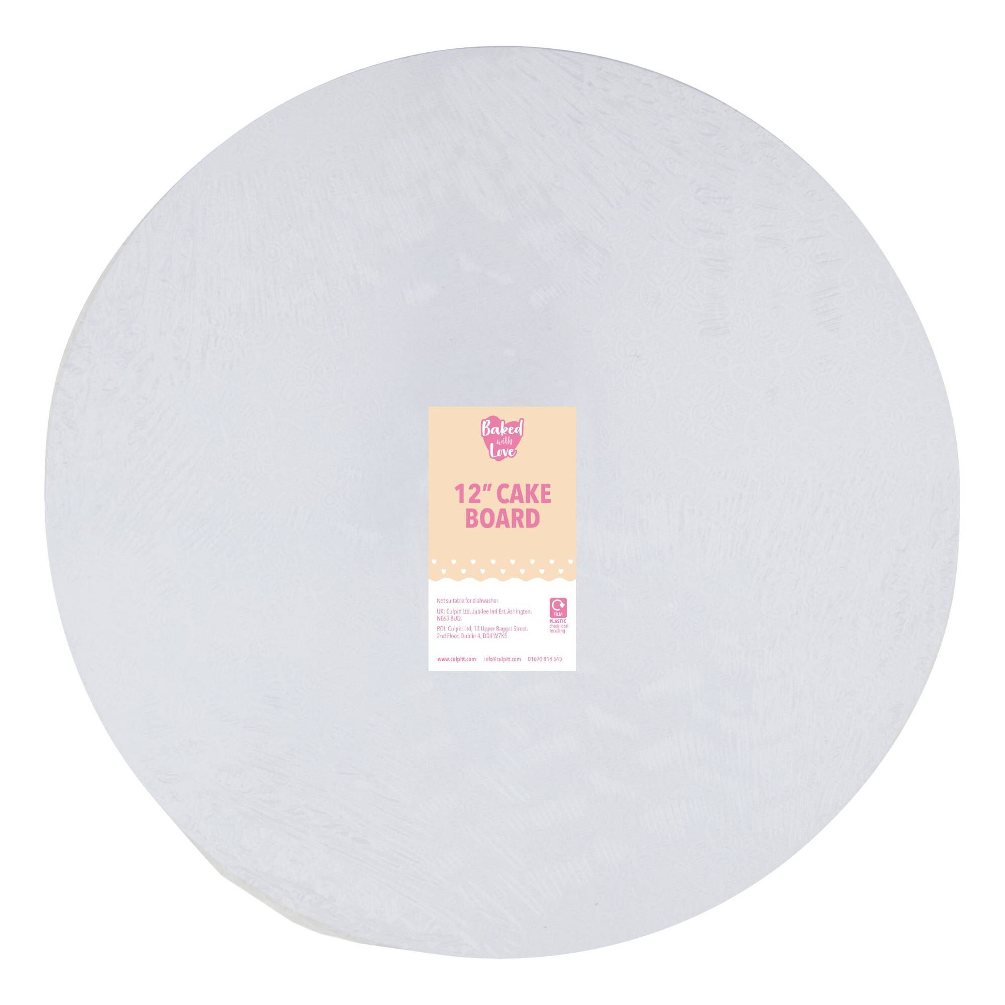 Baked With Love White Round Double Thick Cake Board 12 Inches Hobbycraft