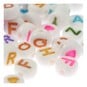 Multicolour Letter White Alphabet Beads 40g image number 3