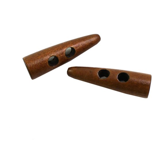 Hemline Dark Brown Sharktooth Toggles 50mm 2 Pack image number 1