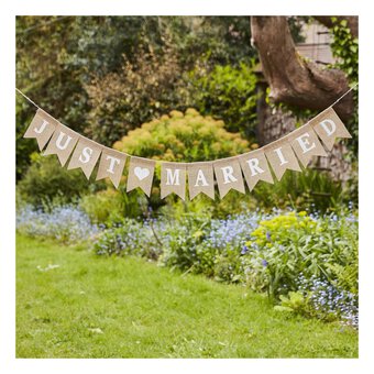 Just Married Hessian Wedding Bunting 2.2m