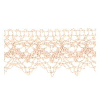 Pale Pink 25mm Scallop Cotton Lace Trim by the Metre