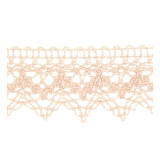 Pale Pink 25mm Scallop Cotton Lace Trim by the Metre image number 2