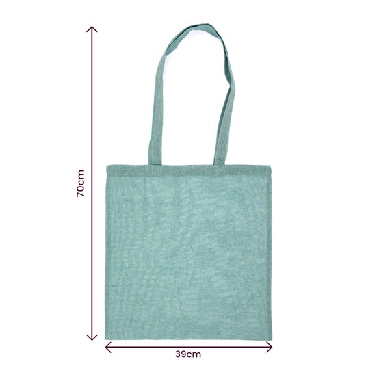 Green Cotton Tote Shopping Bag 40cm x 38cm image number 3