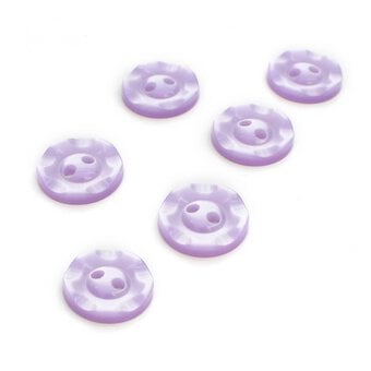 Hemline Lilac Basic Scalloped Edge Button 6 Pack