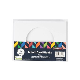 Mini White Trifold Circle Aperture Cards and Envelopes 4 Pack image number 3