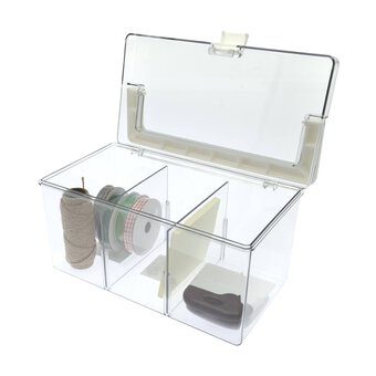Clear Storage Box with Handle 21cm x 11.5cm