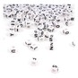 White Square Alphabet Beads 6mm image number 1