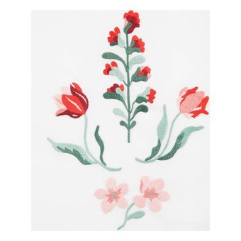 FREE PATTERN DMC Red Wallflower Embroidery 0214