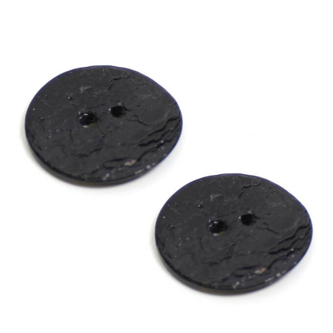 Hemline Black Shell Mother of Pearl Button 2 Pack image number 1