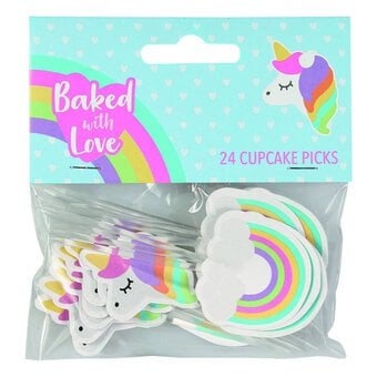 Baked With Love Unicorn Cupcake Picks 24 Pack image number 2